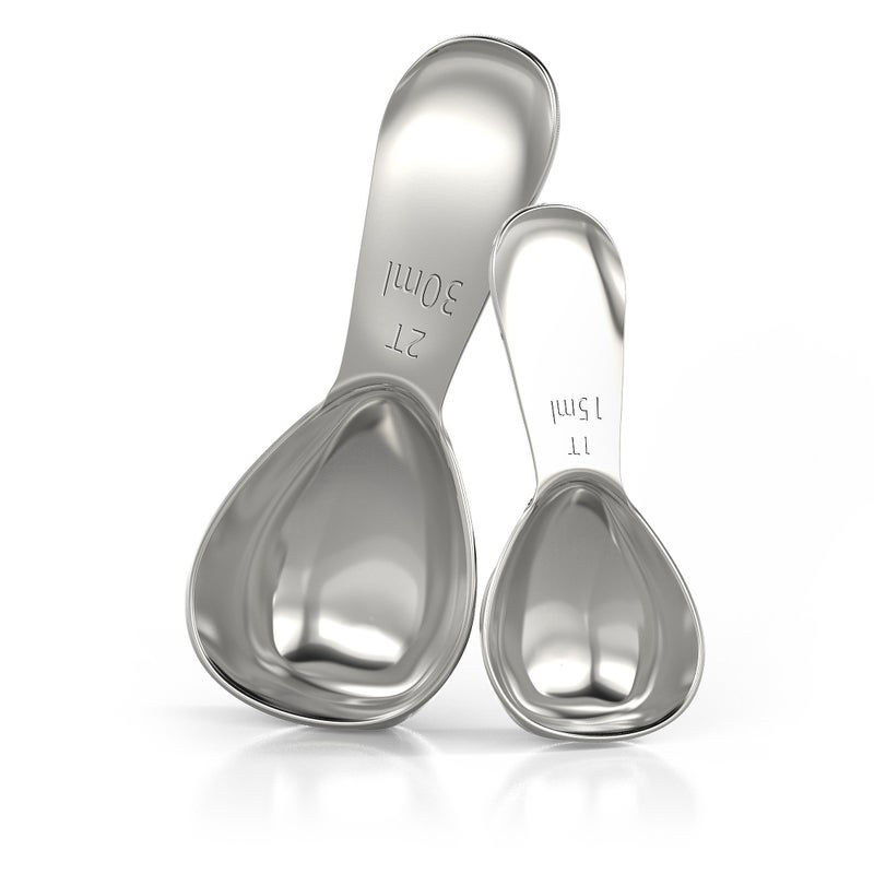 BALCI - Stainless Steel Coffee Scoop Set (1&2 Tablespoon, 15ml and 30ml) Exact Measuring Spoons for Coffee, Tea, Sugar, Flour and More! - Image 3